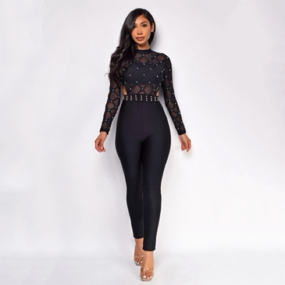 Studded Bandage Jumpsuit